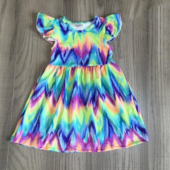 Baby Toddler Girls Boutique Dress Lot Unicorn Mermaid Tie Dye - Picture 3 of 7